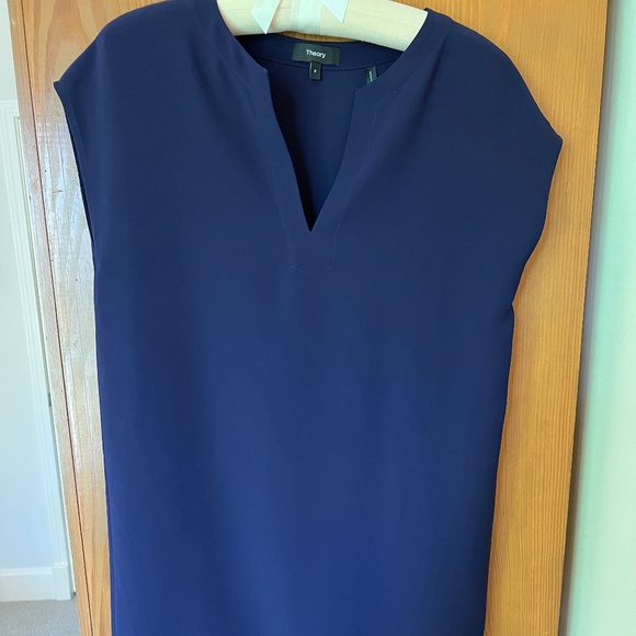 Theory Saturnina NP Shift Dress, Storm Navy, Size P (XS) , NWT - Picture 3 of 11